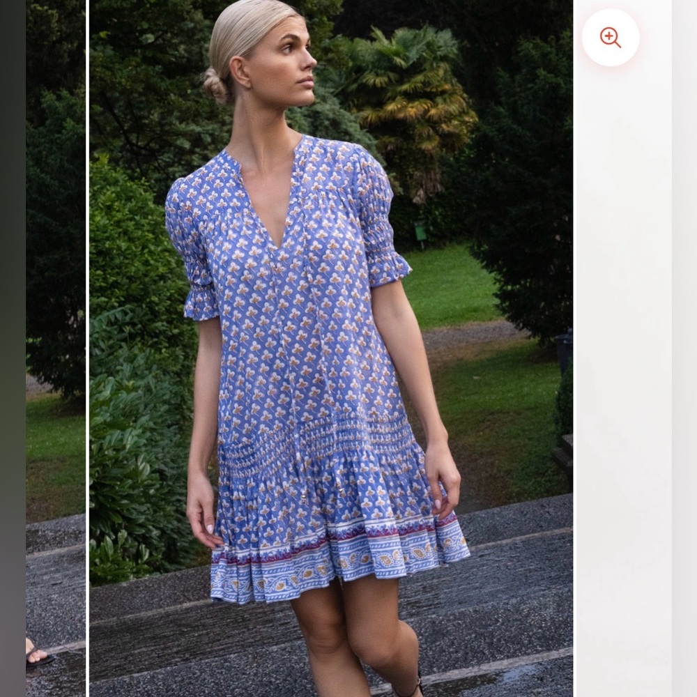 Oliphant Blue Floral Mini Dress